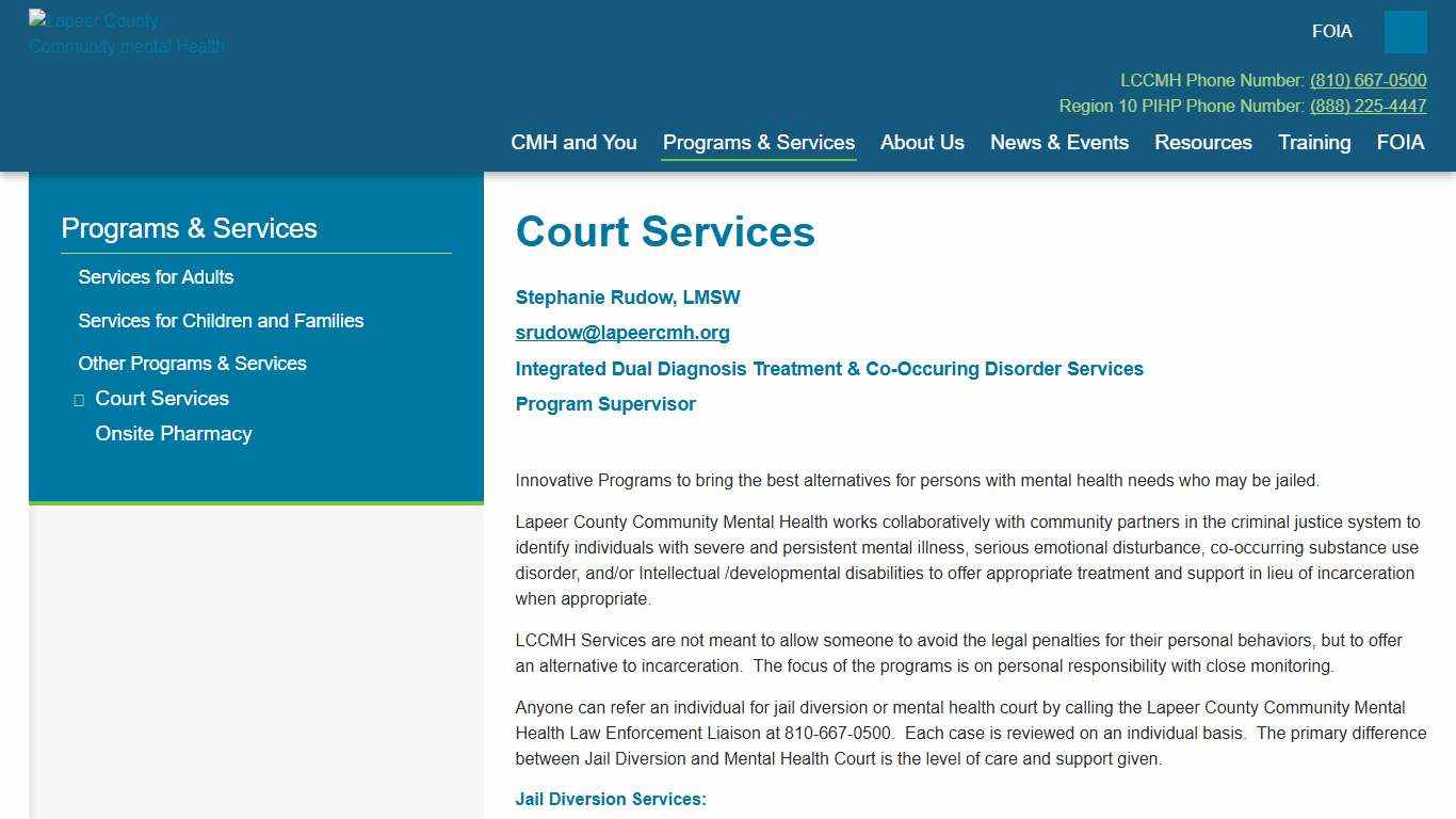 Court Services - Other Programs & Services - Programs & Services - Lapeer County Community Mental Health